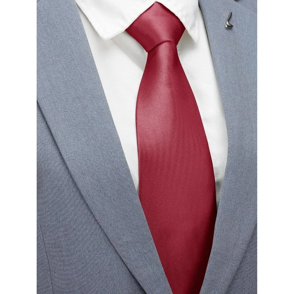 Men's Burgundy Solid Color 8 Cm (3.15in) Polyester Formal Neck Ties